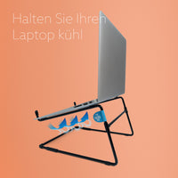 R-Go Tools Laptopständer R-Go Steel Office, kompatibel für 10- 22 Zoll Laptops, schwarz