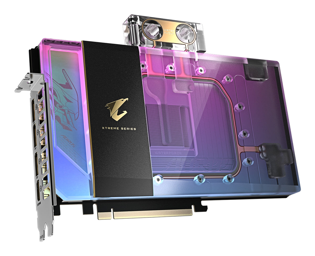GIGABYTE AORUS GeForce RTX 5090 XTREME WATERFORCE WB 32G Grafikkarte - 32 GB GDDR7, 512 Bit, PCI-E 5.0, 2655 MHz Kernfrequenz, 3 x DP 2.1a, 1 x HDMI 2.1b, NVIDIA DLSS 4, GV-N5090AORUSX WB-32GD