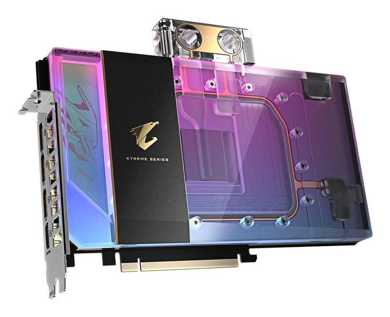 GIGABYTE AORUS GeForce RTX 5090 XTREME WATERFORCE WB 32G Grafikkarte - 32 GB GDDR7, 512 Bit, PCI-E 5.0, 2655 MHz Kernfrequenz, 3 x DP 2.1a, 1 x HDMI 2.1b, NVIDIA DLSS 4, GV-N5090AORUSX WB-32GD