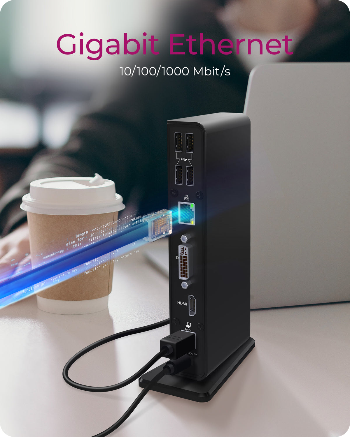 ICY BOX IB-DK2241AC, 11 in 1 USB 3.2 Gen 1 Notebook Dockingstation, USB 3.2 Gen 1 auf: 2x USB 3.2 Gen 1+2x Video(HDMI+DVI)+1xGigabitLAN+4xUSB 2.0+Audio+Charge