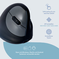 R-Go Tools Ergonomische Maus R-Go HE Break mit Pausensoftware, klein (Handlänge <165mm), Rechtshänder, verkabelt, schwarz