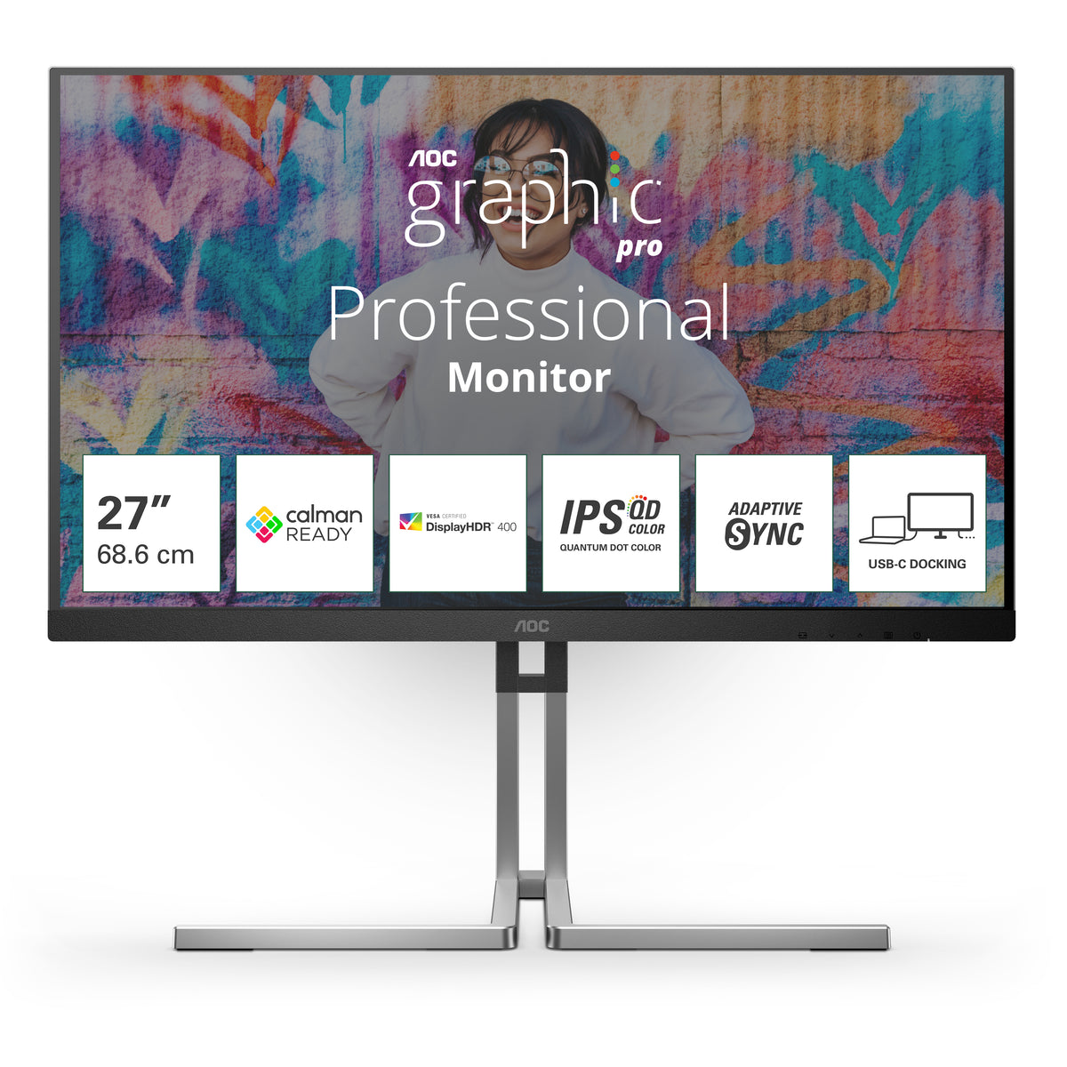 AOC Q27U3CV Computerbildschirm 68,6 cm (27") 2560 x 1440 Pixel Quad HD LCD Schwarz