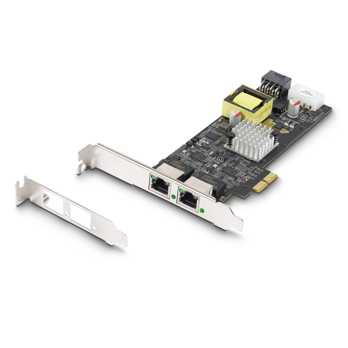 StarTech.com 2-Port 2.5Gbps NBASE-T PoE Netzwerkkarte, Dual Intel I225-V, 802.3af/at PoE+ Multi-Gigabit NIC, LP4/8-Pin PCIe Betrieben, PCI Express Server LAN Karte, Windows/Linux
