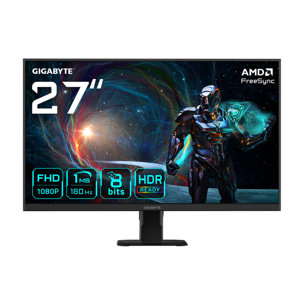 GIGABYTE GS27FA 27" FHD Gaming Monitor - 1920 x 1080, 180Hz, 1ms, 300 cd/m², FreeSync, HDR ready, HDMI 2.0