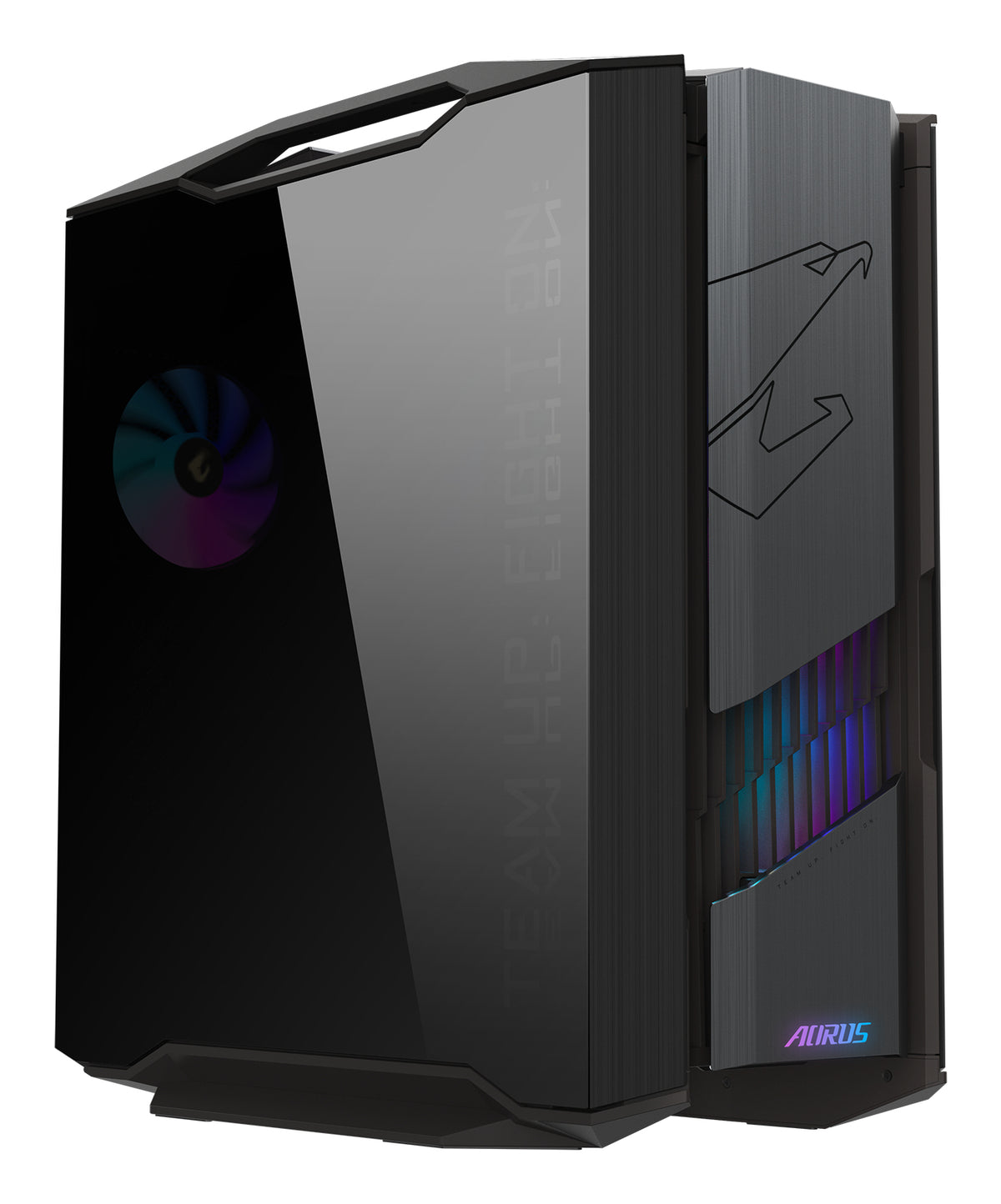 GIGABYTE AORUS C601 GLASS GLOBAL PC-Gehäuse – Mid-Tower, E-ATX kompatibel, Unterstützung für 420-mm-Radiator, 4 vorinstallierte 140-mm-Lüfter, USB 3.1 Gen2, RGB-Beleuchtung