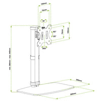 Techly ICA-LCD 260 Flachbildschirm-Tischhalterung 68,6 cm (27") Tisch/Bank Weiß