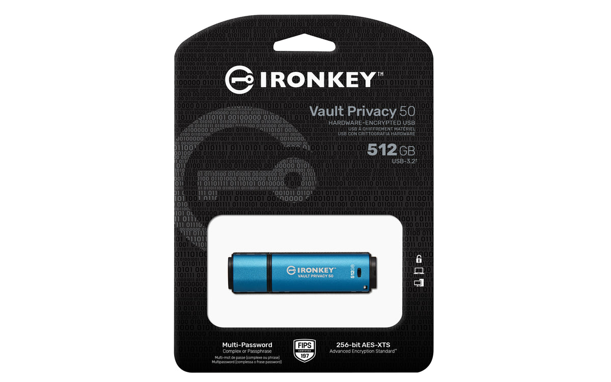 Kingston Technology IronKey 512GB Vault Privacy 50 AES-256 verschlüsselter, FIPS 197