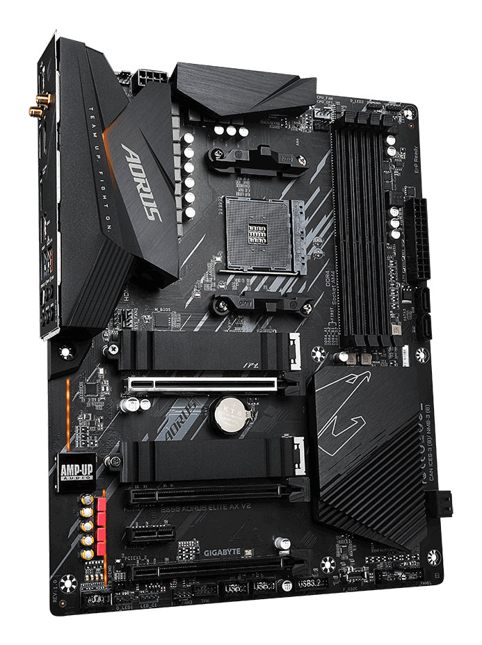 GIGABYTE B550 AORUS ELITE AX V2 Mainboard – AMD Ryzen 5000 CPUs, 12+2 Phasen VRM, bis zu 4733 MHz DDR4, 1xPCIe 4.0 + 1xPCIe 3.0 M.2, Wi-Fi 6E, 2.5GbE LAN, USB 3.2 Gen 2