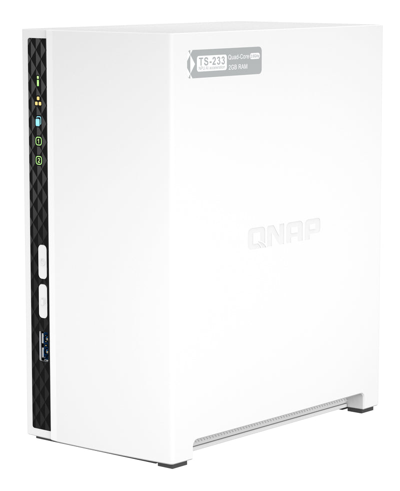 QNAP TS-233 NAS & Speicherserver Tower ARM Cortex-A55 2 GB 0 TB QNAP QTS Weiß