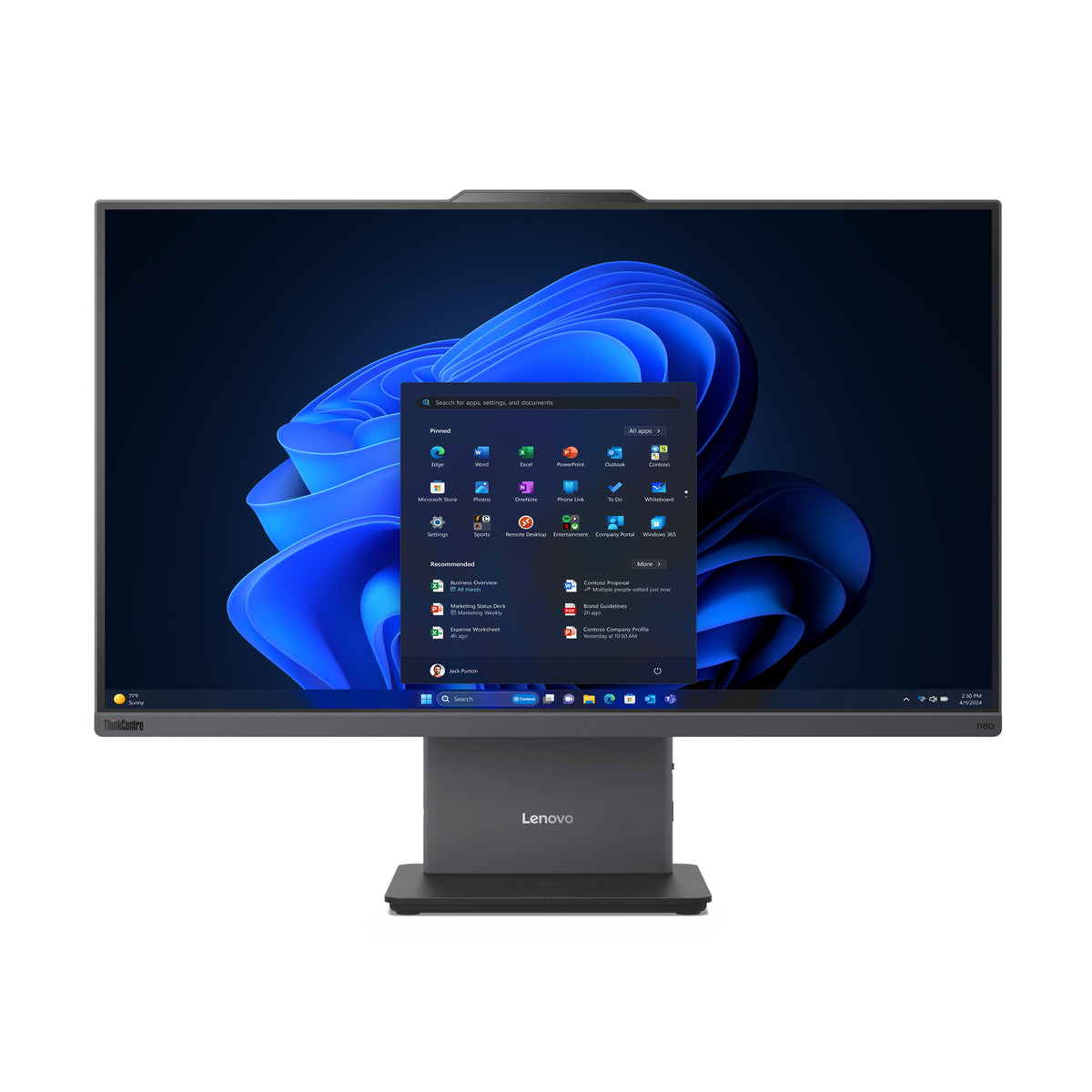 Lenovo ThinkCentre neo 55a 24 Gen 6 AMD Ryzen™ 5 220 60,5 cm (23.8") 1920 x 1080 Pixel All-in-One-PC 16 GB DDR5-SDRAM 512 GB SSD Windows 11 Pro Wi-Fi 6 (802.11ax) Grau