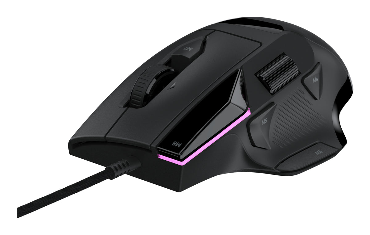 Turtle Beach Command Series MC3 Wired Gaming-Maus - optischer Owl-Eye-Sensor mit 30.000 DPI, 4D-Scrollrad, 1.000-Hz-Abtastrate, Titan Optical Switches, RGB-Beleuchtung