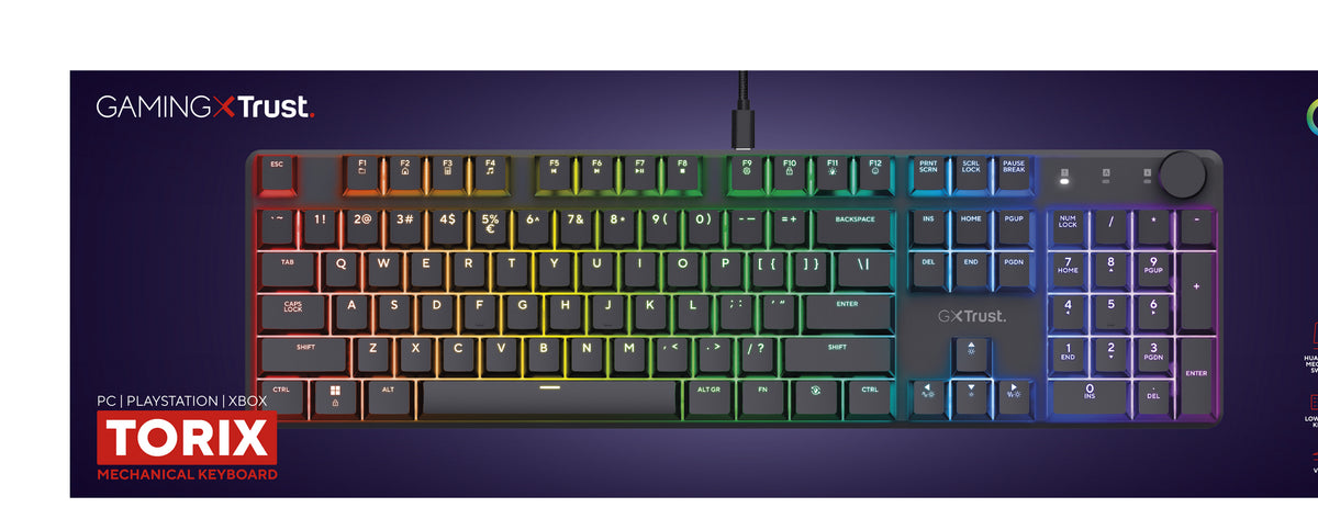 Trust GXT 866 TORIX Tastatur Gaming USB QWERTY US International Schwarz