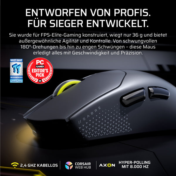 CORSAIR SABRE v2 PRO ULTRALIGHT WIRELESS Gaming-Maus