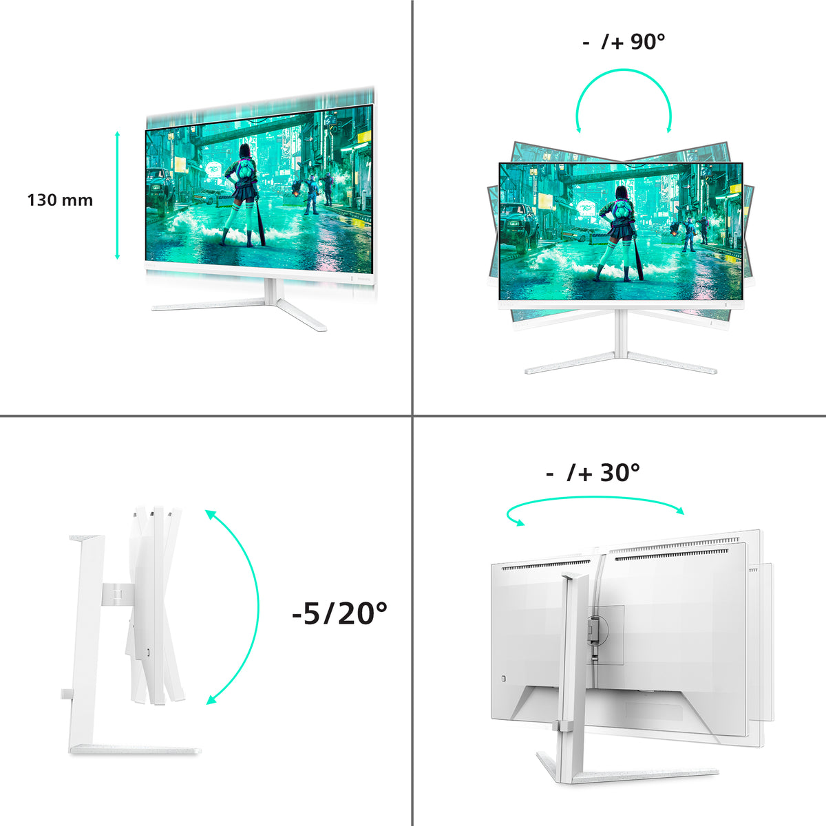 Philips Evnia 27M2N3201A/00 Computerbildschirm 68,6 cm (27") 1920 x 1080 Pixel Full HD LCD Weiß
