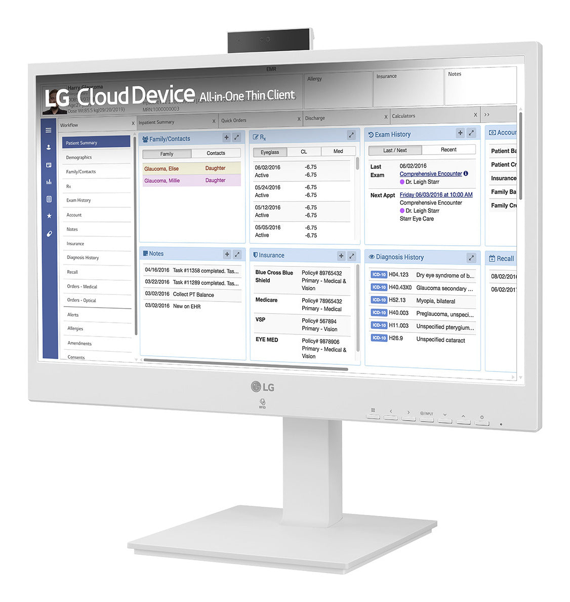 LG 24CR670N-6P Intel® Celeron® N5105 60,5 cm (23.8") 1920 x 1080 Pixel All-in-One thin client 8 GB DDR4-SDRAM 16 GB eMMC Wi-Fi 6 (802.11ax) Weiß