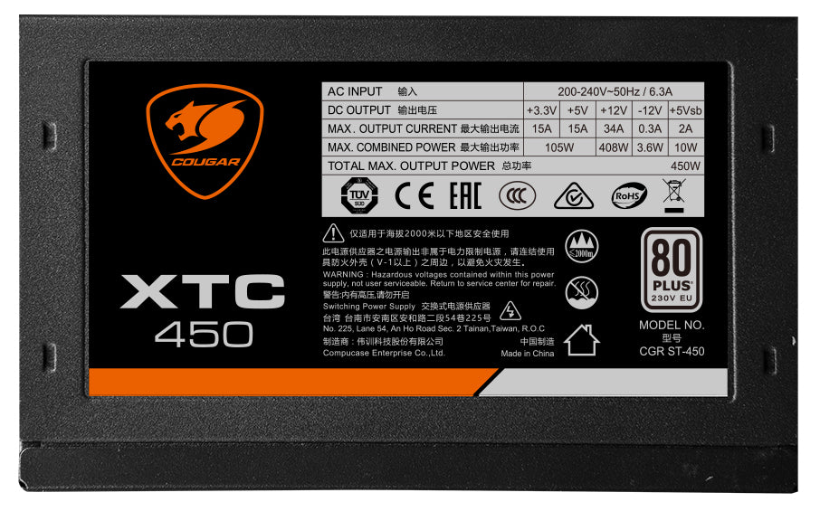 COUGAR CGR ST-750 Netzteil 750 W 20+4 pin ATX Schwarz