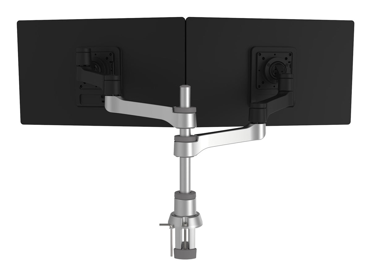 R-Go Tools Monitorhalterung R-Go Zepher, verstellbarer Doppel-Monitorarm, 100% Zirkular, bis 8 kg belastbar, schwarz