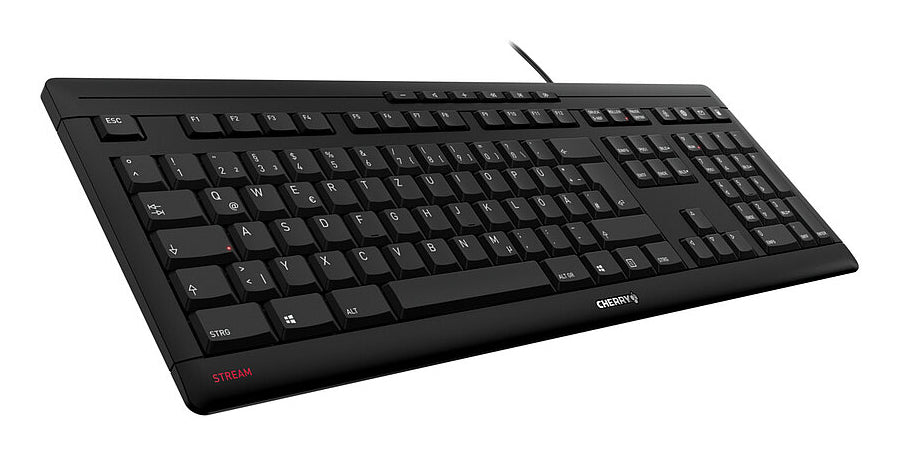 CHERRY STREAM Tastatur Heimbüro USB QWERTY Portuguesisch Schwarz, Grau