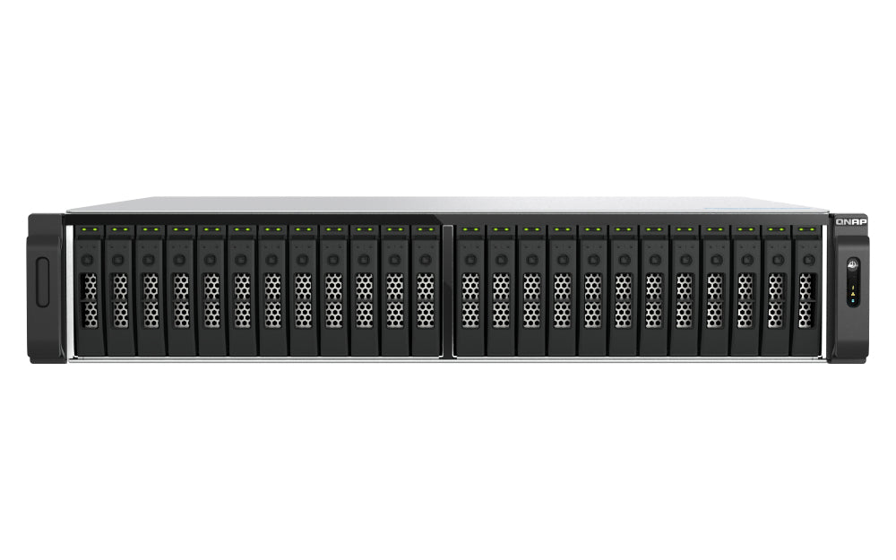 QNAP TS-H3077AFU-R5-32G NAS & Speicherserver Rack (2U) AMD Ryzen™ 5 32 GB DDR5 0 TB QuTS hero Schwarz, Metallisch