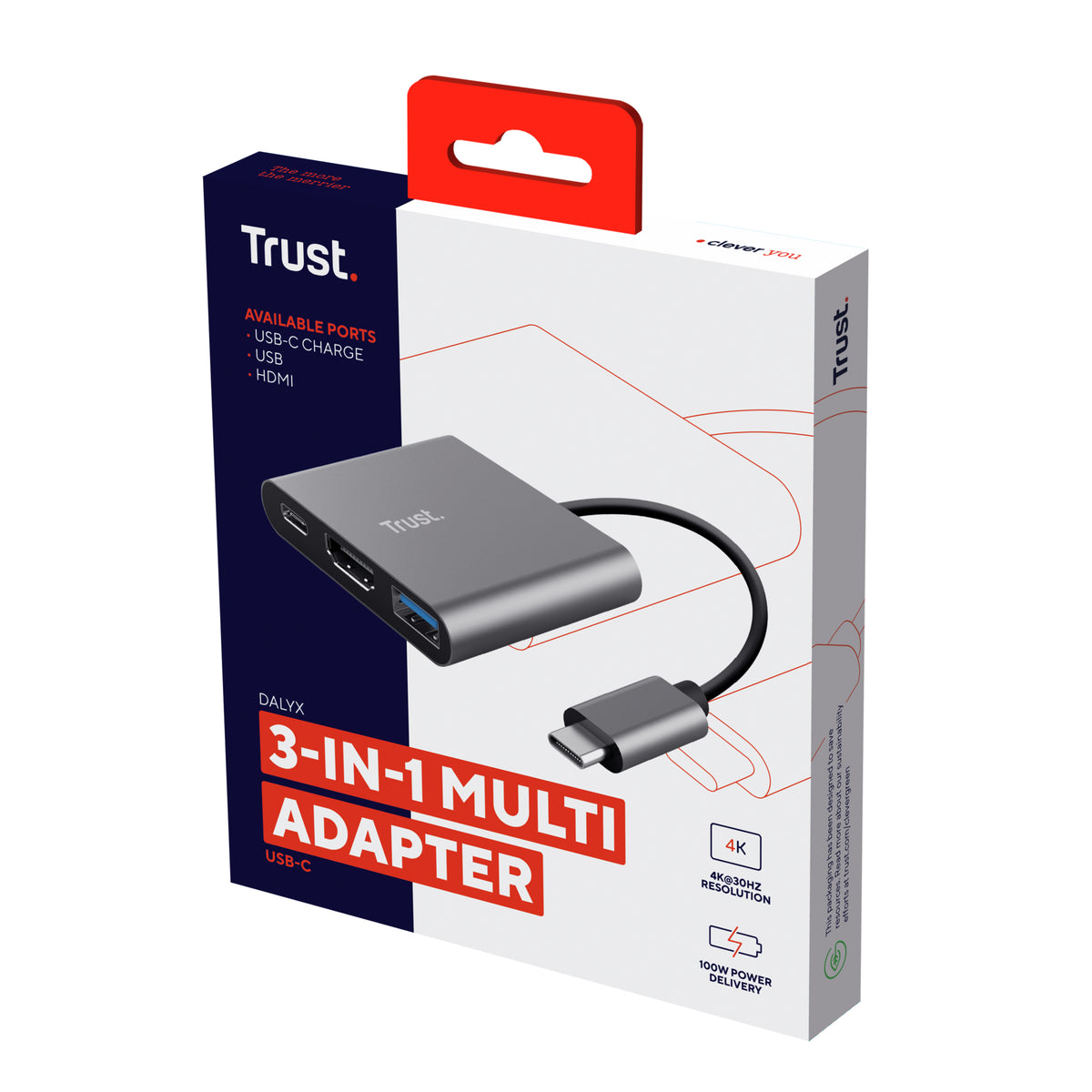 Trust Dalyx USB 3.2 Gen 1 (3.1 Gen 1) Type-C Aluminium, Schwarz