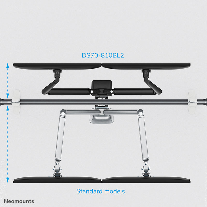 Neomounts DS70-810BL2 Monitorarm 17-32" - Gasfeder - platzsparend - 180°-Stopp