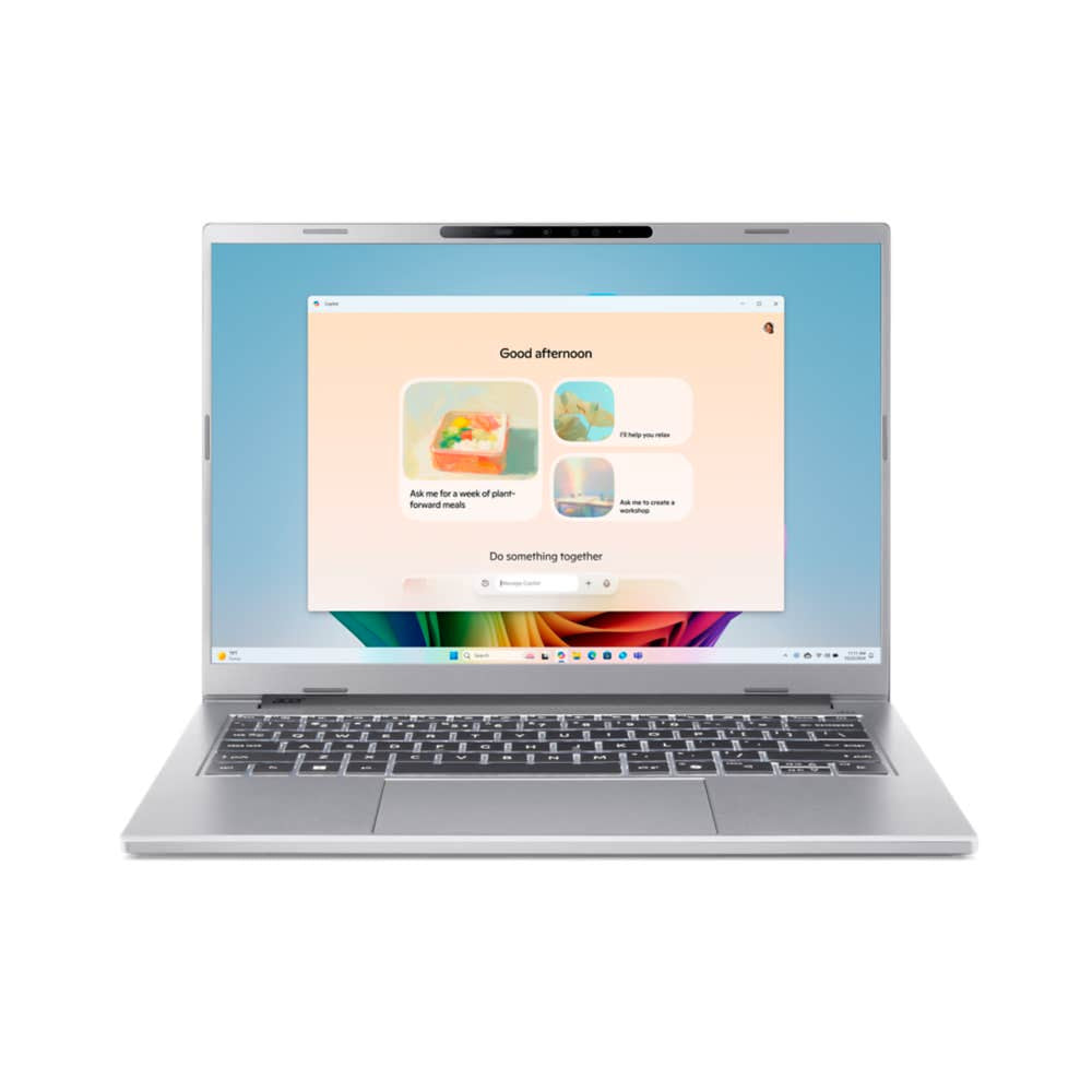 Acer Aspire 14 AI A14-53M-71LQ Intel Core Ultra 7 258V Laptop 35,6 cm (14") WUXGA 32 GB LPDDR5x-SDRAM 1 TB SSD Wi-Fi 7 (802.11be) Windows 11 Home Deutsch Silber
