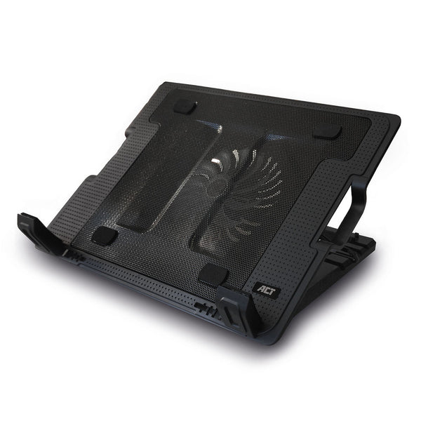ACT Laptop-Kühlständer, bis zu 17", höhenverstellbar (5 Positionen), 2-Port-Hub
