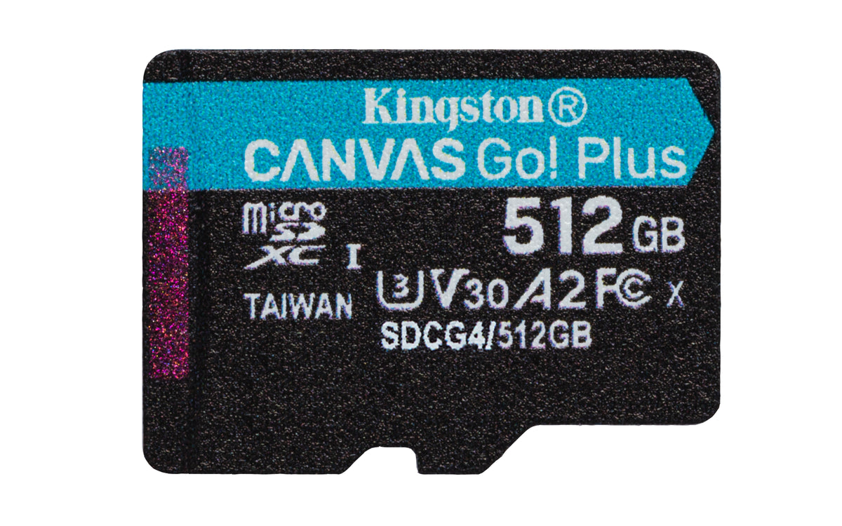 Kingston Technology 512GB microSDXC Canvas Go Plus Gen4 200 MB/s A2 U3 V30-Karte + Adapter