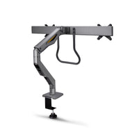 StarTech.com Dual Monitorhalterung mit Querstange, max. 27 Zoll & 15kg, C-Klammer, VESA 75x75/100x100, Vollbeveglicher Höhenverstelbarer VESA Monitorarm für 2 Monitore mit Federarm, TAA