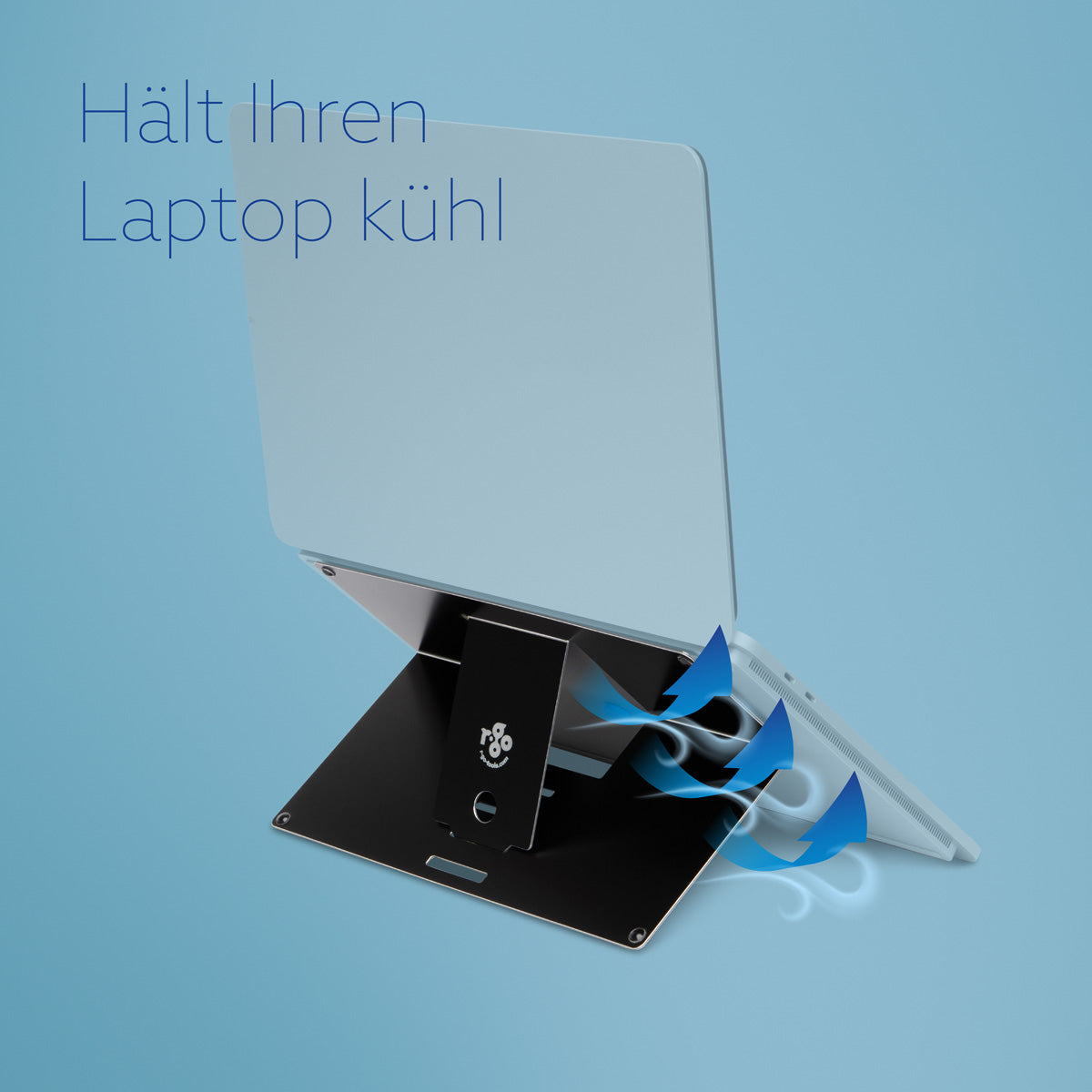 R-Go Tools Laptopständer R-Go Riser Attachable, verstellbar, integriert auf Ihrem Laptop, Aluminium, schwarz