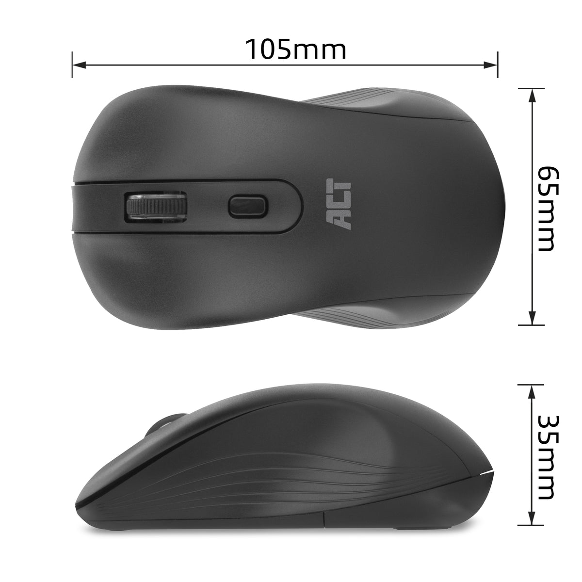 ACT Kabellose Maus 1600 DPI, Silent Click, umweltfreundlich, aus recycelten Materialien hergestellt