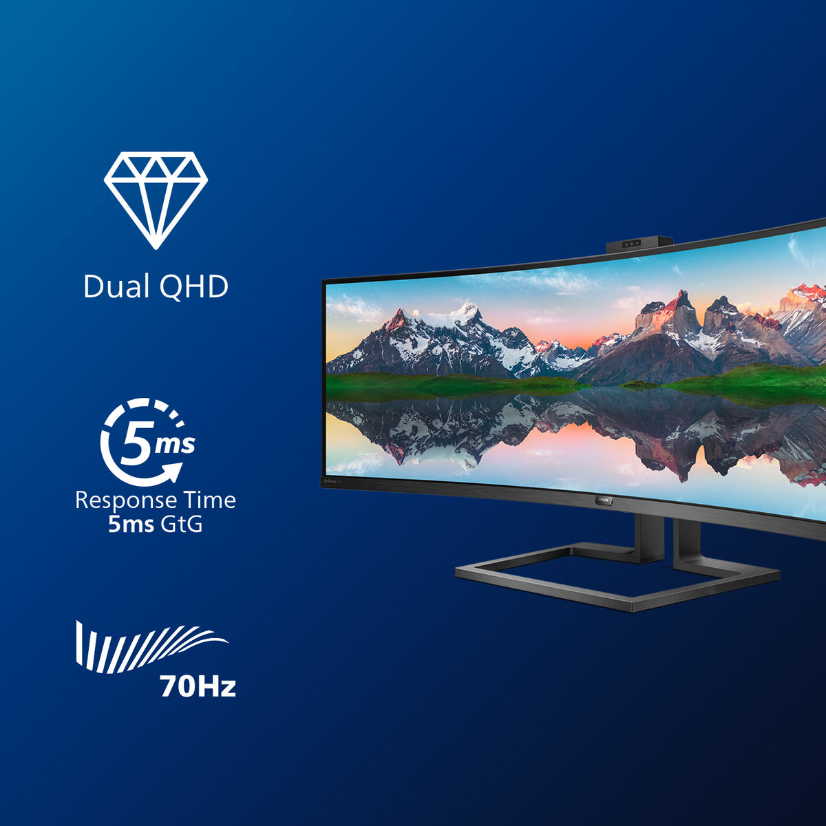 Philips P Line Curved SuperWide LCD Display in 32:9 format 499P9H/00