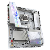GIGABYTE Z890 AORUS TACHYON ICE Mainboard – Intel Core Ultra (Serie 2) Prozessoren, 18+1+2 Phasen VRM, bis zu 9500 MHz DDR5 (O.C), 1 x PCIe 5.0 + 3 x PCIe 4.0, Wi-Fi 7, 5 GbE LAN, USB 3.2 Gen 2x2