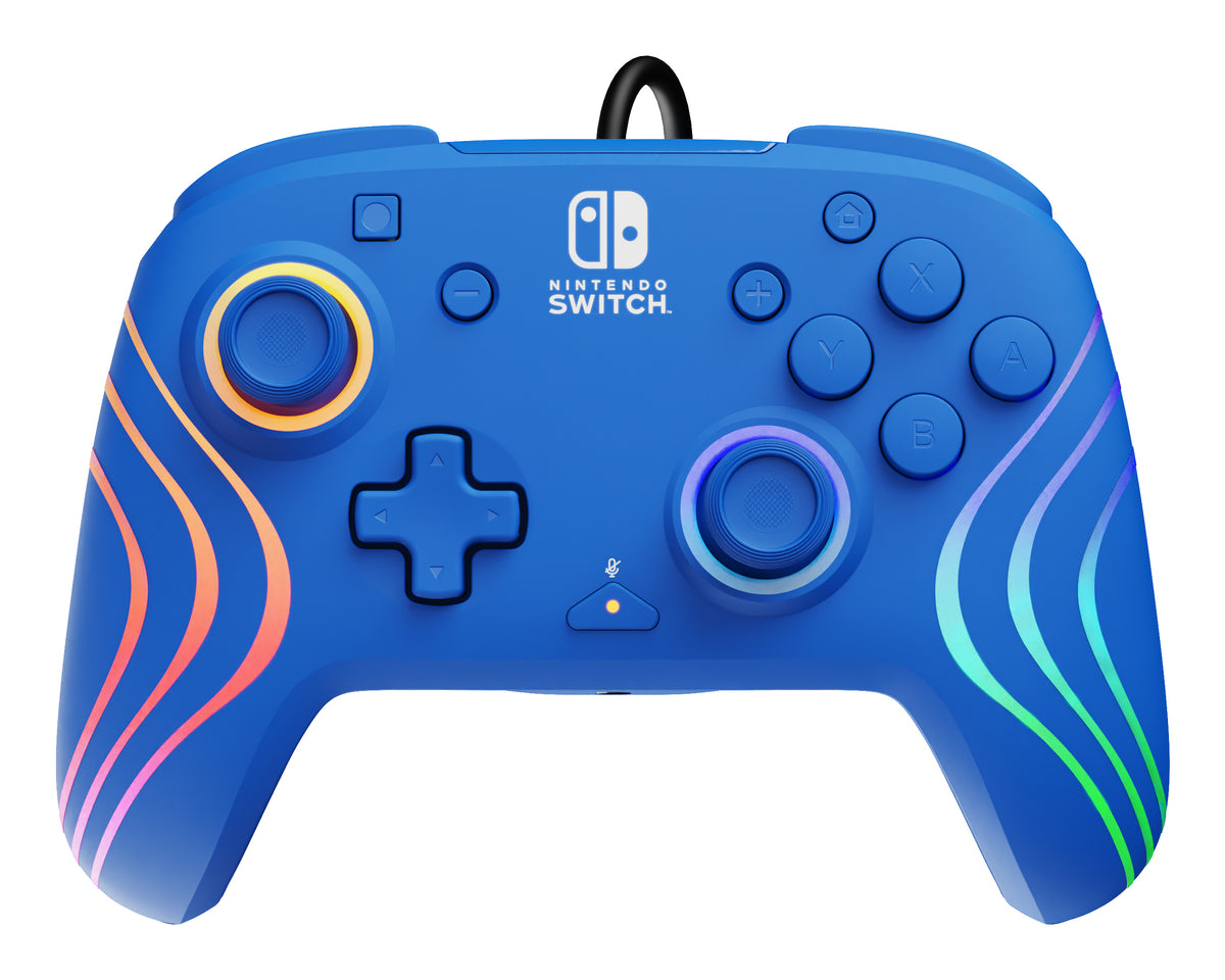 PDP Afterglow Wave Blau USB Gamepad Analog / Digital Nintendo Switch, Nintendo Switch OLED
