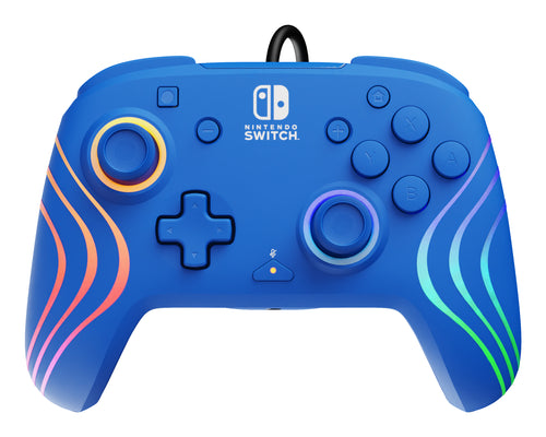 PDP Afterglow Wave Blau USB Gamepad Analog / Digital Nintendo Switch, Nintendo Switch OLED