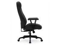 Equip 651022 Ergonomischer Chefsessel, gepolsterte Armlehnen, Butterfly-Mechanik, verchromtes Fußkreuz, höhenverstellbar, um 360° drehbar, Schwarz