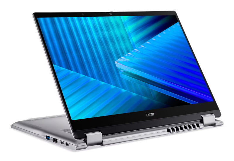 Acer TravelMate TMP414RN-55-TCO-586Y Intel Core Ultra 5 225U Hybrid (2-in-1) 35,6 cm (14") Touchscreen Full HD+ 8 GB DDR5-SDRAM 256 GB SSD Wi-Fi 7 (802.11be) Windows 11 Home Blau