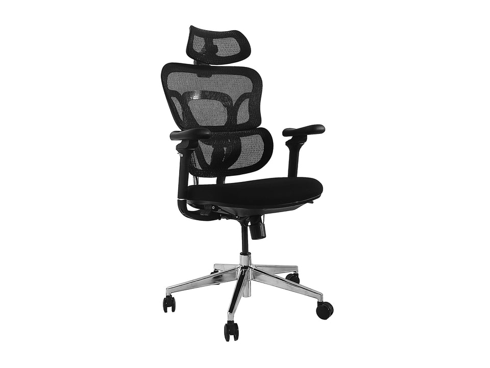 Equip Chaise de bureau ergonomique premium avec appuie-tête et accoudoirs, noir