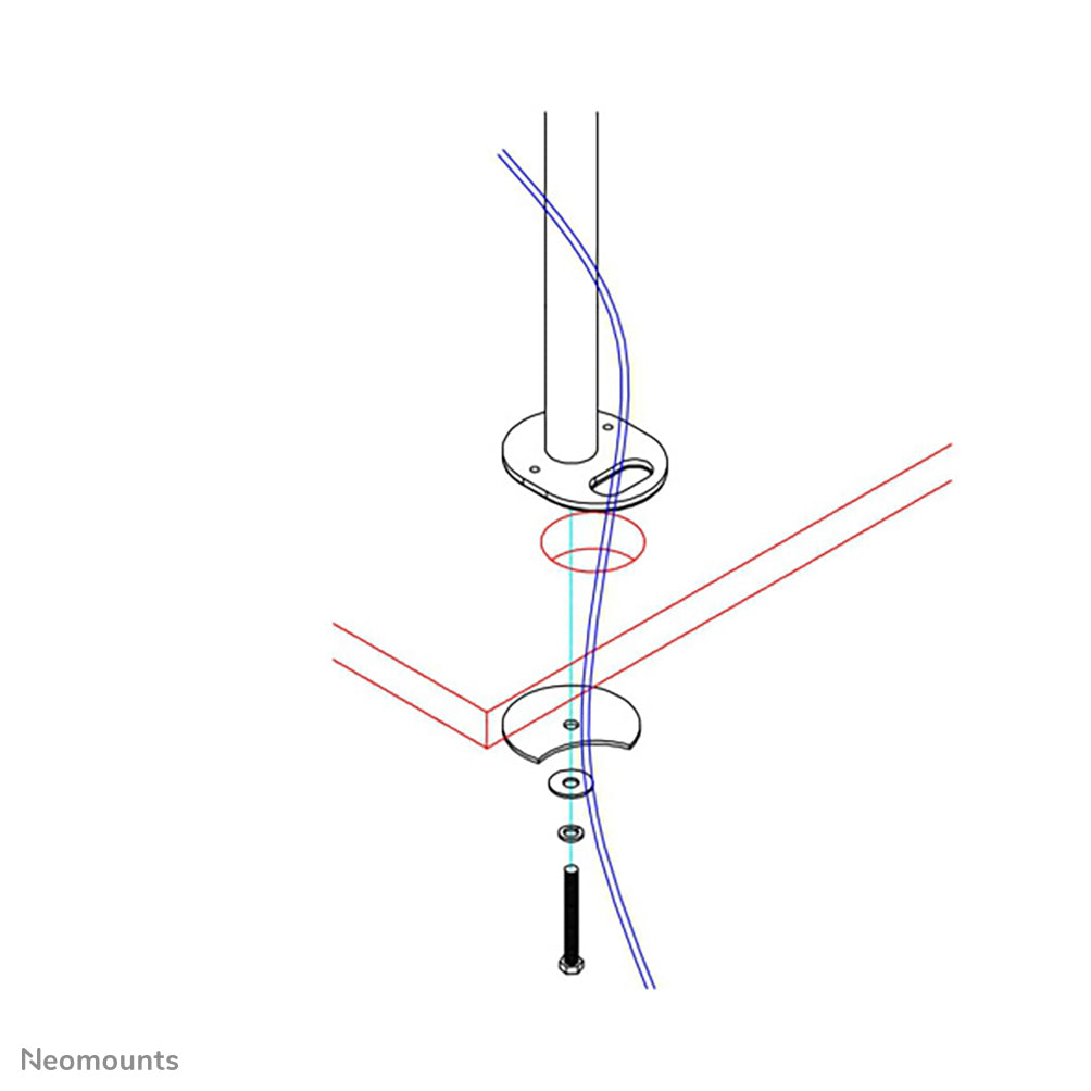 Neomounts FPMA-D960GROMMET Tischdurchführungstange 10-30"