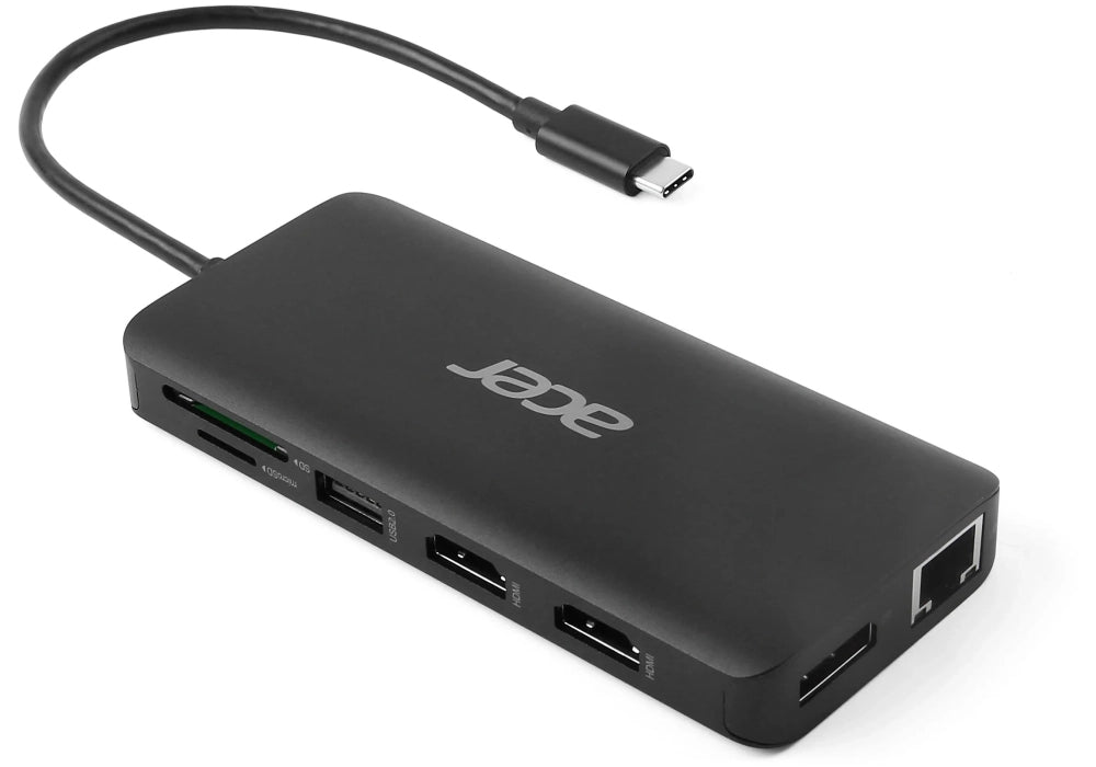 Acer USB Type-C Dongle 12-in-1 Black Kabelgebunden USB 3.2 Gen 1 (3.1 Gen 1) Type-C Schwarz