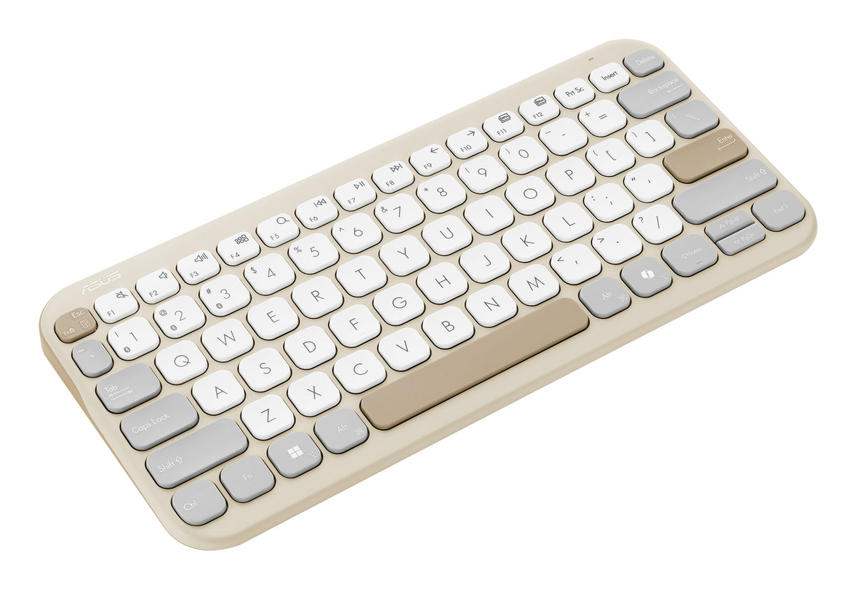 ASUS Marshmallow Keyboard KW100 Tastatur Haus Bluetooth QWERTZ Deutsch Beige, Grau, Weiß