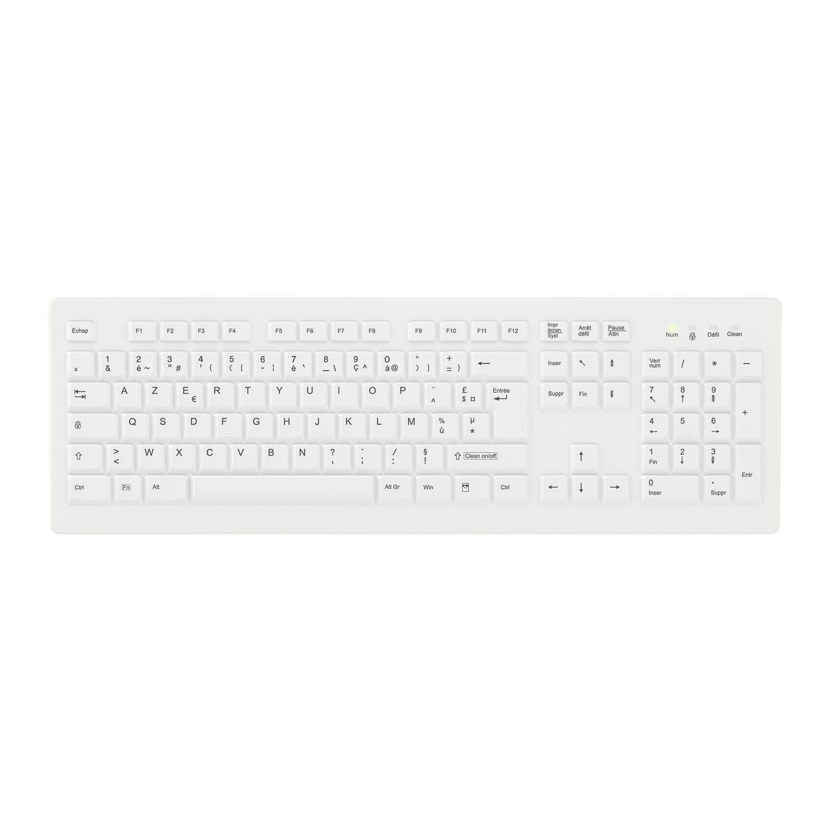 Contour Design Active Key AK-C8100F-FU1-W/FR Tastatur Medizinisch RF Wireless AZERTY Französisch Weiß