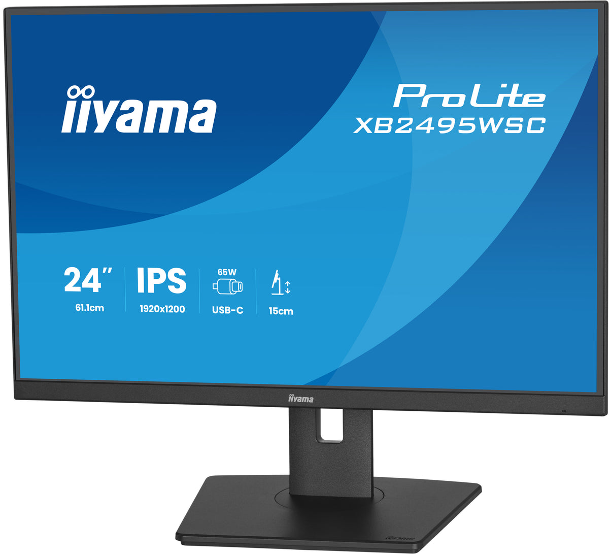 iiyama ProLite XB2495WSC-B1 Écran d'ordinateur 61,2 cm (24.1") 1920 x 1200 pixels WUXGA LED Noir