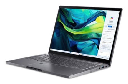 Acer Aspire Spin 14 ASP14-52MTN Intel Core Ultra 7 155U Laptop 35,6 cm (14") Touchscreen WUXGA 32 GB LPDDR5x-SDRAM 1 TB SSD Wi-Fi 6E (802.11ax) Windows 11 Home Deutsch Grau