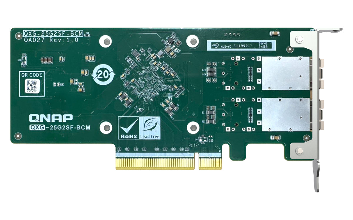 QNAP QXG-25G2SF-BCM Netzwerkkarte Eingebaut Faser 25000 Mbit/s