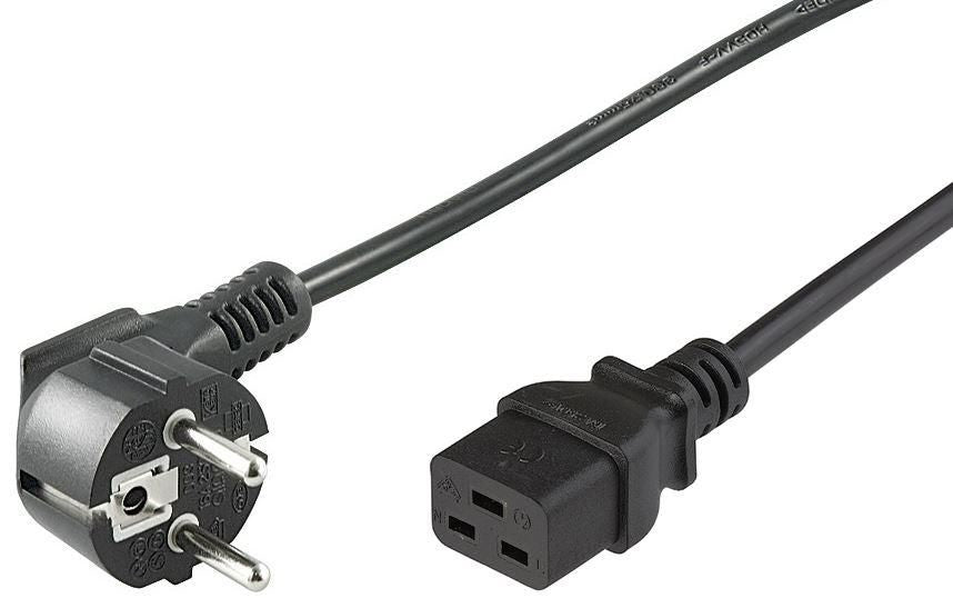 Microconnect PE07719005 Stromkabel Schwarz 0,5 m Netzstecker Typ E+F C19-Koppler