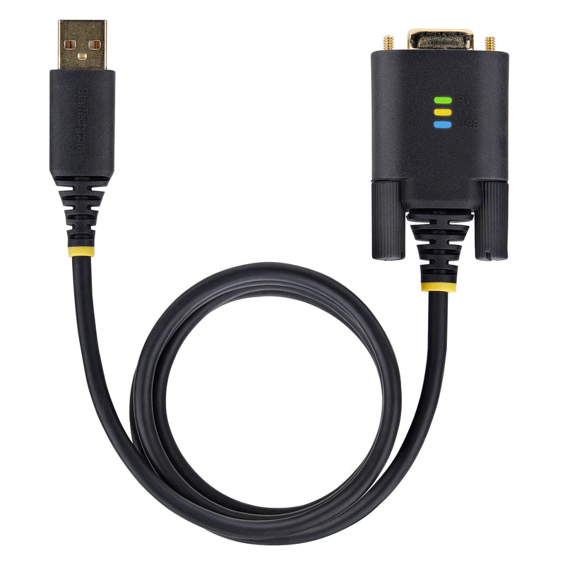 StarTech.com 1m USB Seriell Adapterkabel, USB-A auf DB9 RS232, FTDI, COM Retention, LED, wechselbare DB9 Schrauben und Muttern, ESD-Schutz, Windows, macOS und Linux