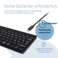 R-Go Tools Ergonomische Tastatur R-Go Compact Break, kompakte Tastatur mit Pausensoftware, AZERTY (FR), Bluetooth, Schwarz