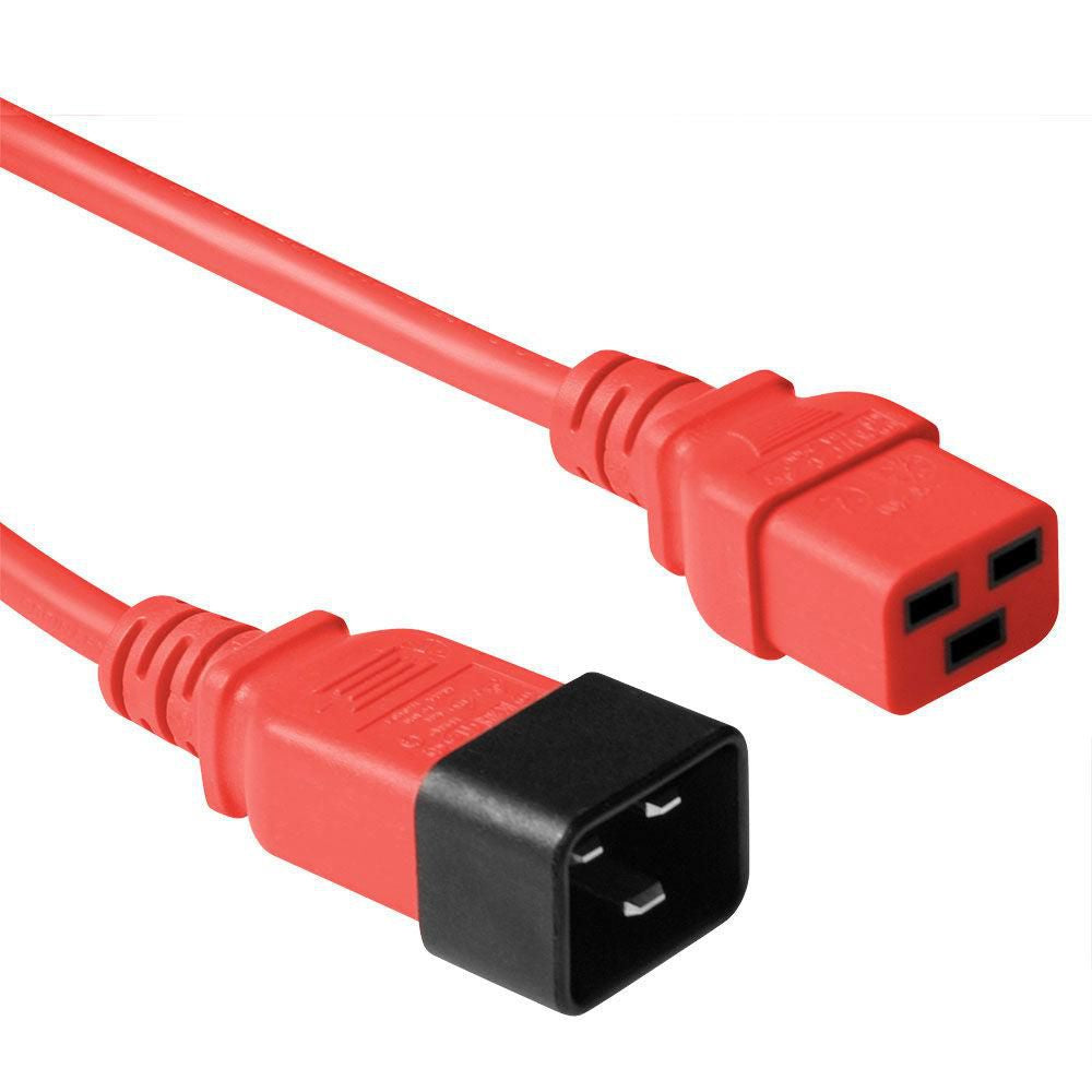 Microconnect PE2019R3 Stromkabel Rot 3 m C20-Koppler C19-Koppler