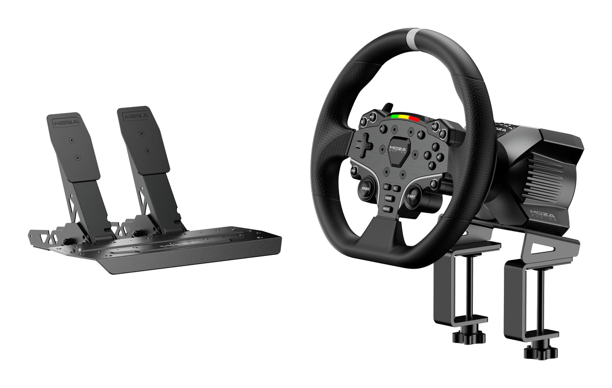 Moza Racing RS074 Gaming-Controller Schwarz Bluetooth/USB Lenkrad + Pedale Digital PC